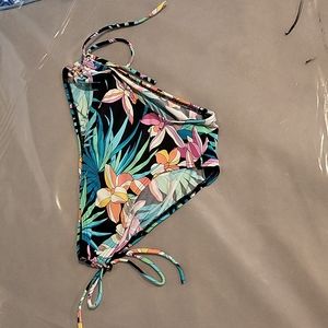 Palm print full coverage bikini bottoms